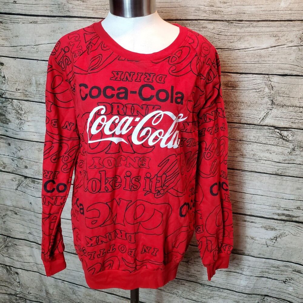 Coca-Cola  Red Long Sleeve Sweatshirt Size Medium